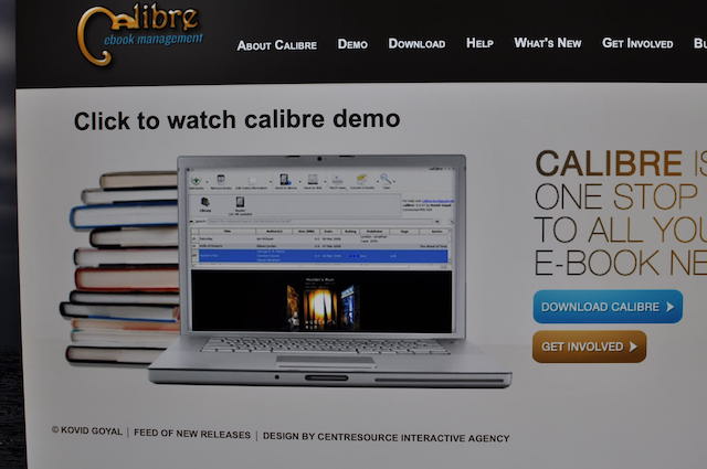 Calibre公式ウェブサイトのトップページ