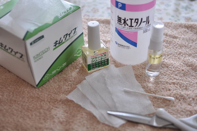 電源基板洗浄につかう道具類