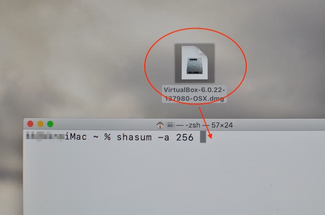 ターミナルでsha256sumチェックを行う