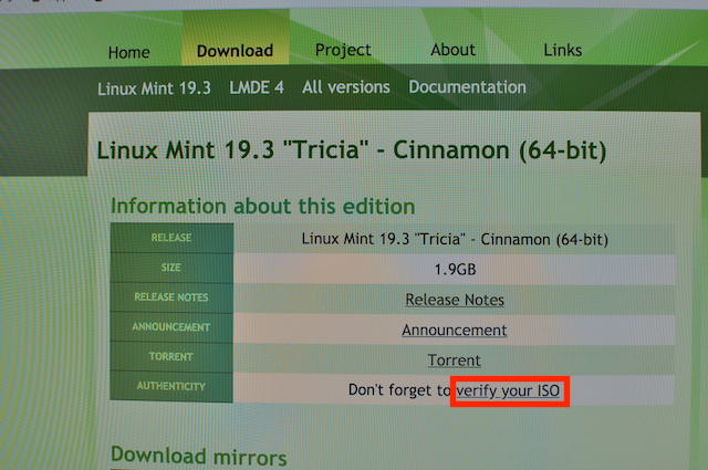 LinuxMint公式ページ