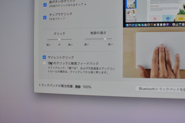 iMacの「システム環境設定」でトラックパッド2の各種設定ができます