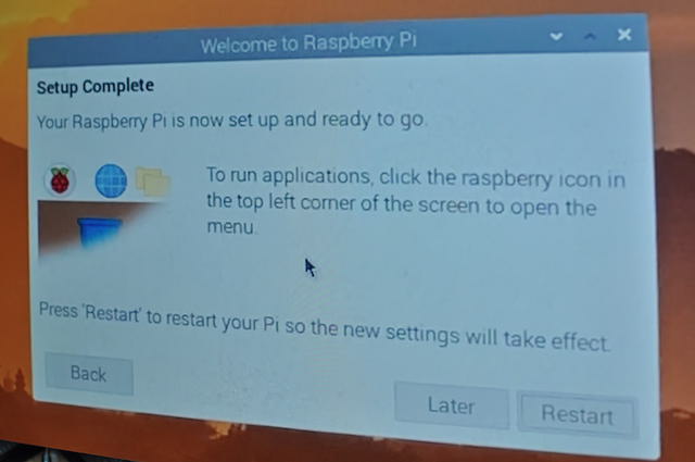 RaspberryPi OSの初期設定画面