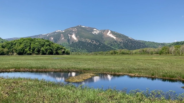 尾瀬、尾瀬ヶ原より至仏山を臨む