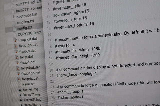 RaspberryPi_OSのconfig.txtファイルを編集