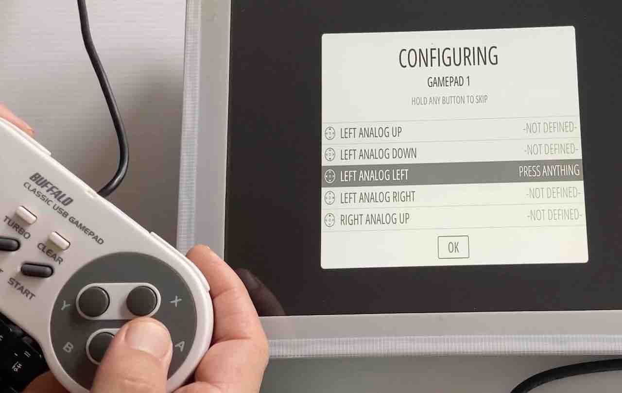 RetroPiでのゲームパッド設定画面