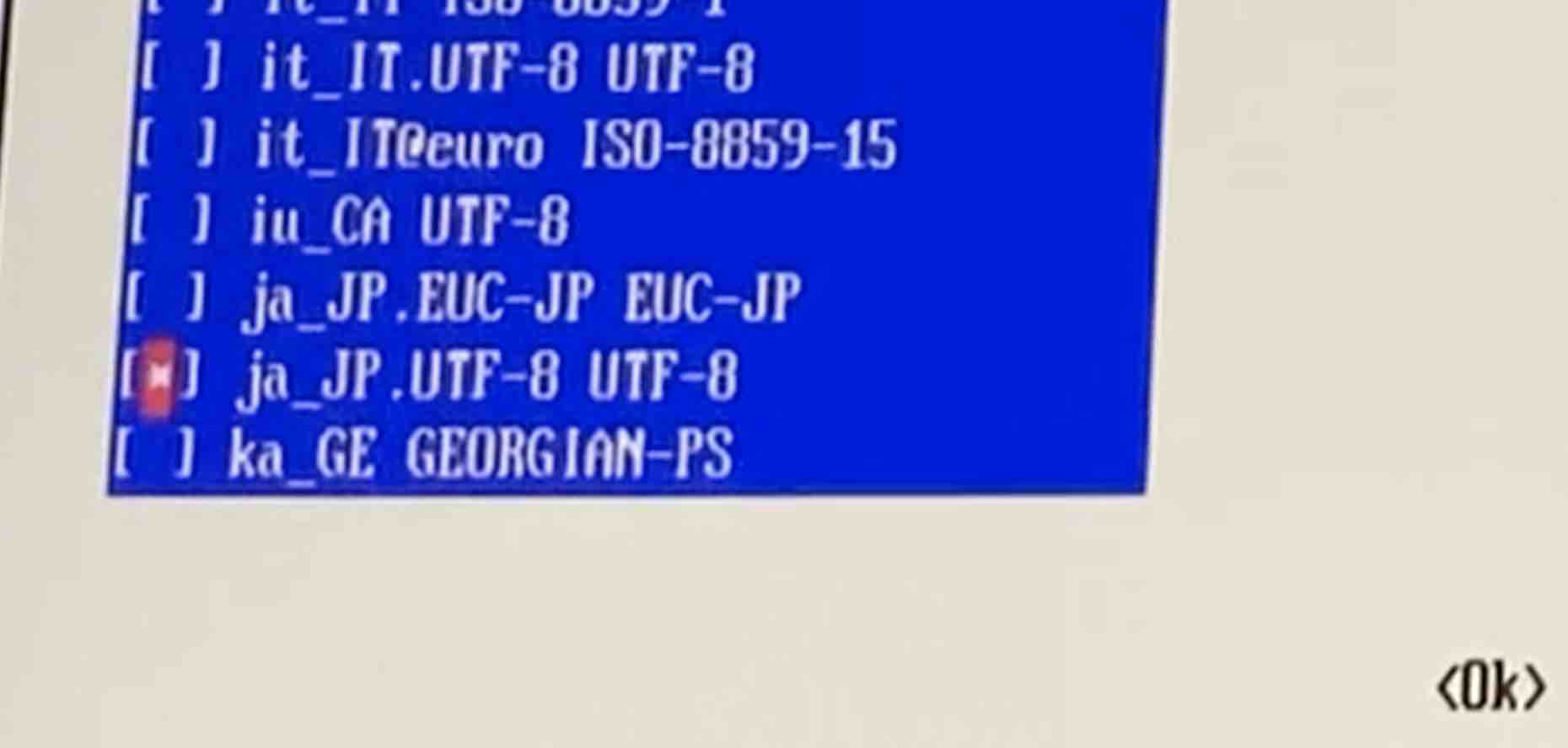 Raspi-ConfigのLocale設定画面