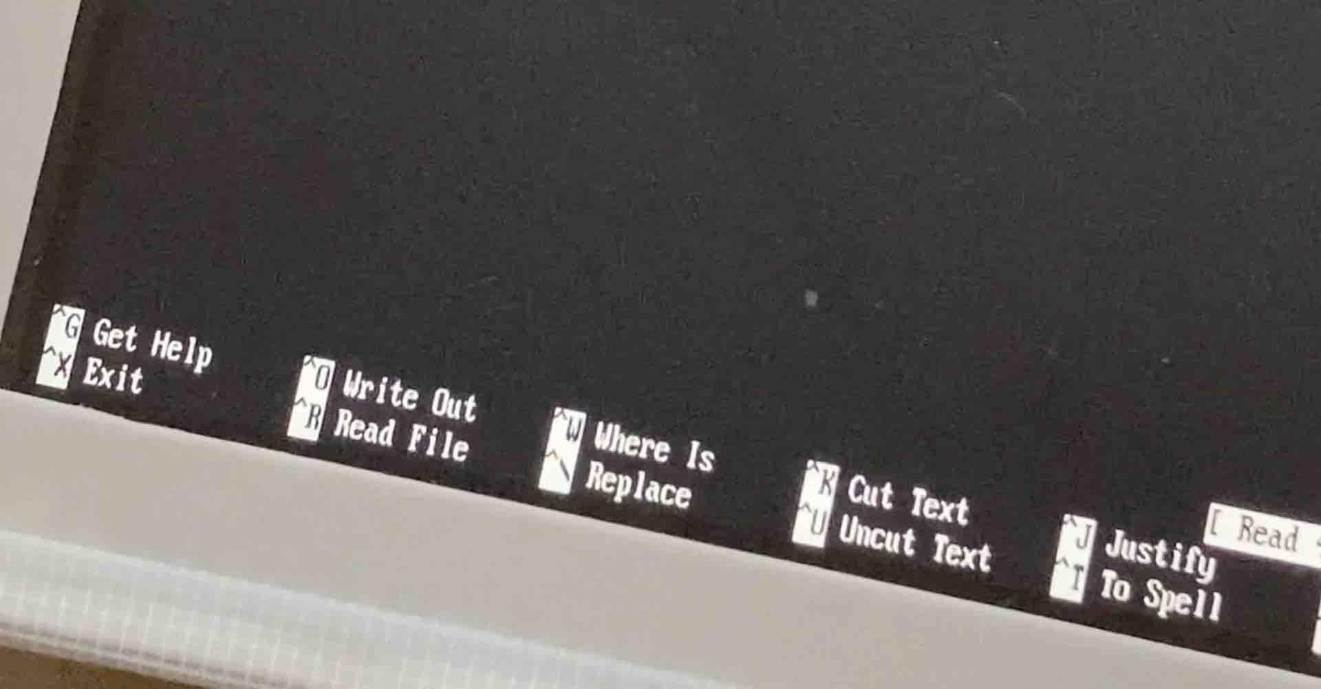 nanoの編集画面