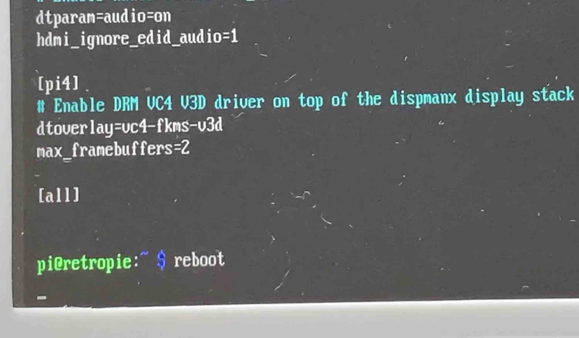 RetroPieでconfig.txtファイルを編集