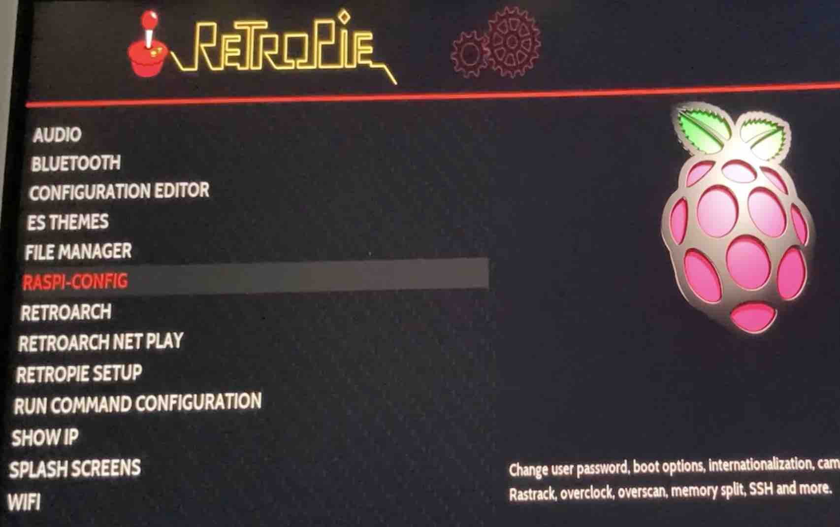 RetroPieでconfig.txtファイルを編集
